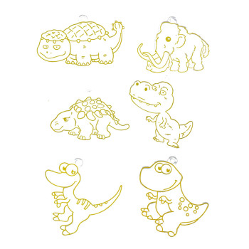 Zestaw Kreatywny DIY Witraże Breloki Dinozaury Pisaki 6 szt.