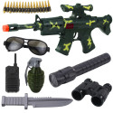 Zestaw Karabin Wojskowy Z Karabinem Akcesoria Dźwięk Strzału Khaki