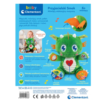 Edukacyjny Mówiący Muzyczny Przyjacielski Smok Język Polski Clementoni 50938