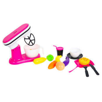 Robot Kuchenny Blender Zabawkowy Dla Dzieci Akcesoria Owoce Różowy