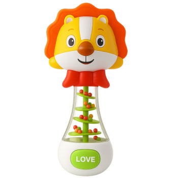 Grzechotka Zabawka Dla Niemowlaka Lew Z Kolorowymi Kuleczkami