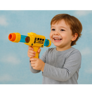 Pistolet Broń Na Miękkie Kulki Piankowe Autobus Szkolny Żółty 6 szt.