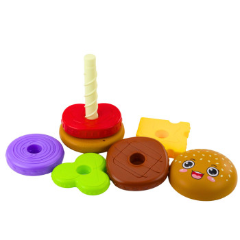 Układanka Piramida Hamburger Dla Dzieci Kolorowy 7 el.