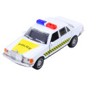 Klasyczny Samochód Policyjny Napęd Metalowy Otwierane Drzwi Biały 1:32