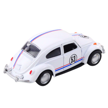 Samochód Klasyczny Garbus Metalowy Napęd Otwierane Drzwi Biały 1:32