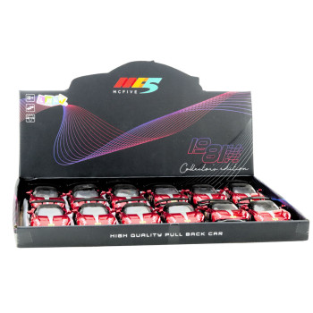 Samochód Wyścigowy Sportowy Metalowy Napęd Otwierane Drzwi Czerwony 1:32