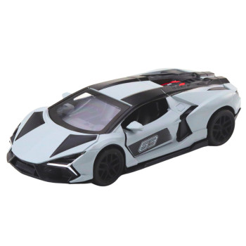 Samochód Wyścigowy Sportowy Metalowy Napęd Otwierane Drzwi Szary 1:32