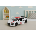 Samochód Sportowy Metalowy Napęd Pull Back Światła Dźwięki Biały 1:43