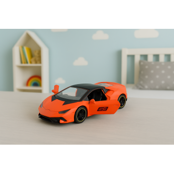 Samochód Sportowy Napęd Pull Back Metalowy Pomarańczowy 1:43