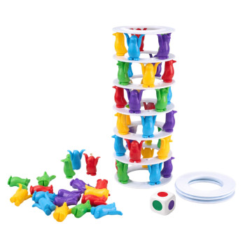 Gra Zręcznościowa Rodzinna Szalone Pingwiny Na Wieży Kolorowe