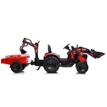 Koparka Z Naczepą Na Akumulator SX2068 Czerwona