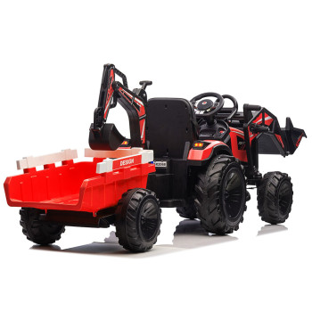 Koparka Z Naczepą Na Akumulator SX2068 Czerwona