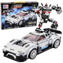 Klocki Konstrukcyjne Samochód Wyścigowy Robot 2W1 Biały 320 el.