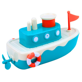 Zabawka Do Kąpieli Statek Nakręcany Pryskający Wodą Niebieski