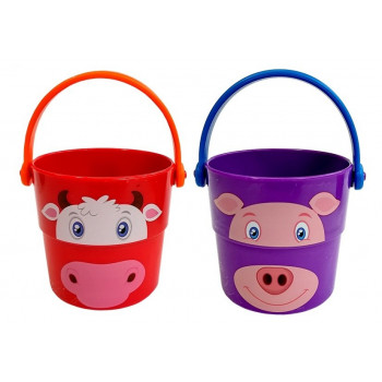 Zestaw Kolorowe Wiaderka ze Zwierzątkami Piramidka