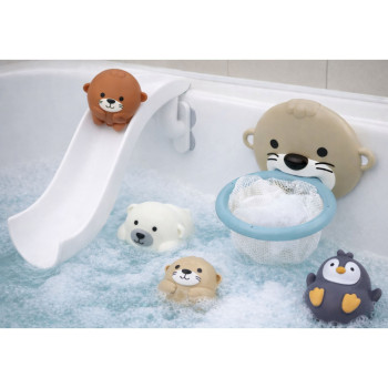 Zabawki Do Kąpieli Wydra Zwierzątka Zjeżdżalnia Kosz Sitko 10 el.