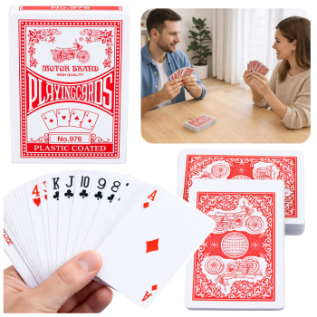 Klasyczne Karty Do Gry Plastikowa Powłoka Talia Czerwone