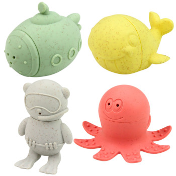 Zabawki Edukacyjne Do Kąpieli Sensoryczne Figurki Gumowe Pastelowe 4 szt.