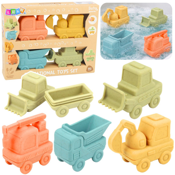 Zabawki Dla Malucha Gumowe Pojazdy Do Rozłączania Zabawy Kąpieli 4 szt.