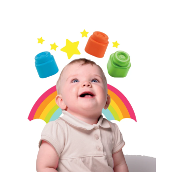 Clemmy Kolorowy Zestaw Woreczek 20 Miękkich Klocków Clementoni 17877