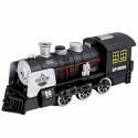Klasyczna Lokomotywa Czujnik Przeszkód Dym Światła Dźwięki Czarna