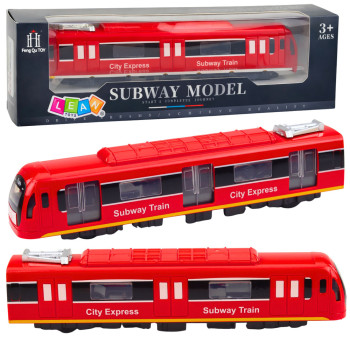 Metro Pociąg City Express Otwierane Drzwi Światła Dźwięki Czerwony