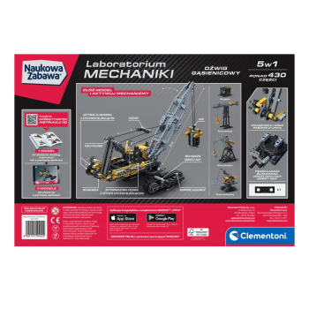 Naukowa Zabawa Laboratorium Mechaniki Dźwig Gąsienicowy Język Polski Clementoni 50402