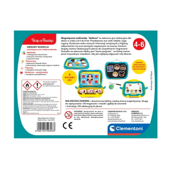 Magnetyczna Edukacyjna Walizeczka Doktora Uczę się Bawiąc Język Polski Clementoni 50393