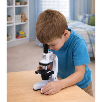 Mikroskop Zestaw Edukacyjny Dla Dzieci Zoom 1200x Akcesoria Biały