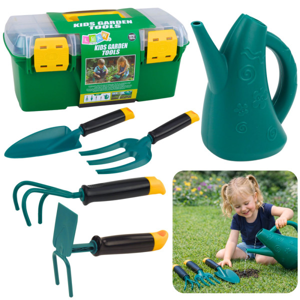 Zestaw Małego Ogrodnika w Walizce Narzędzia Ogrodowe Dla Dzieci 6 el.