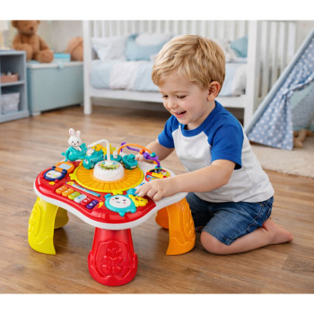 Stolik Edukacyjny Interaktywny Panel Muzyczny Pianinko 2w1 Turkusowy