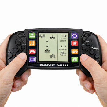 Elektroniczna Gra Konsola Do Gry Tetris Przenośna LCD Czarna