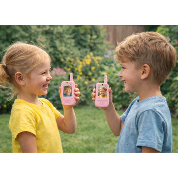 Krótkofalówki Dla Dzieci Wideo Rozmowa Nagrywanie Aparat Różowe