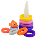 Piramida Edukacyjna Układanka Z Kolorowych Kółek Rybka 10 el.