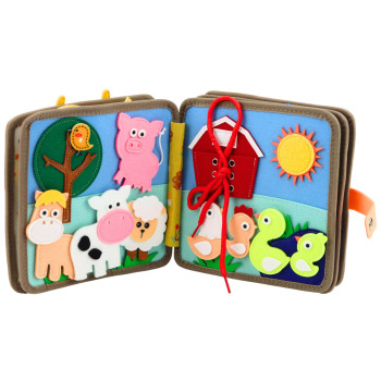 Książeczka Edukacyjna Sensoryczna Filcowa 3D Zwierzęta Jelonek