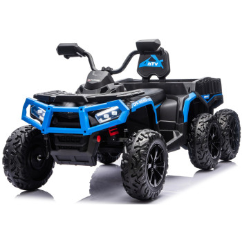 Quad Na Akumulator ATV 6 Kół Z Przyczepką JC606 24V 4x4 Niebieski