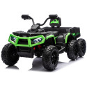 Quad Na Akumulator ATV 6 Kół Z Przyczepką JC606 24V 4x4 Zielony