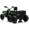 Quad Na Akumulator ATV 6 Kół Z Przyczepką JC606 24V 4x4 Zielony