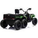 Quad Na Akumulator ATV 6 Kół Z Przyczepką JC606 24V 4x4 Zielony