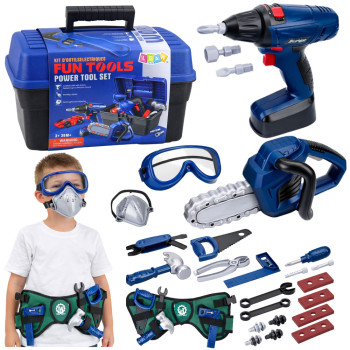 Zestaw Małego Majsterkowicza Skrzynka Narzędzia Wkrętarka 30 el.