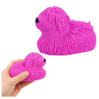 Gniotek Sensoryczny Do Rozciągania Ściskania Pies z Frędzlami Świecący LED