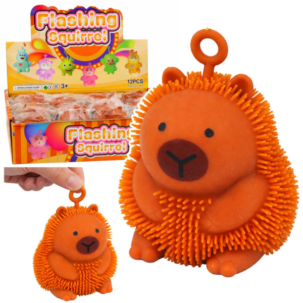 Gniotek Sensoryczny Do Odbijania Ściskania Kapibara Świecąca LED Brązowa