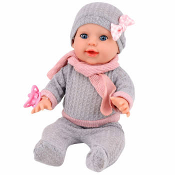 Lalka Bobas Siusiająca Akcesoria Pielęgnacyjne Butelka Nocnik 35 cm