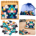 Drewniane Puzzle Kotki Układanka Edukacyjna Ramka Woreczek 62 el.