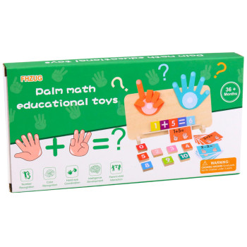 Drewniana Układanka Matematyczna Nauka Liczenia na Palcach Działania Karty