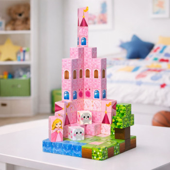 Klocki Magnetyczne Konstrukcyjne Piksele Sześciany Zamek Księżniczki 96 el.
