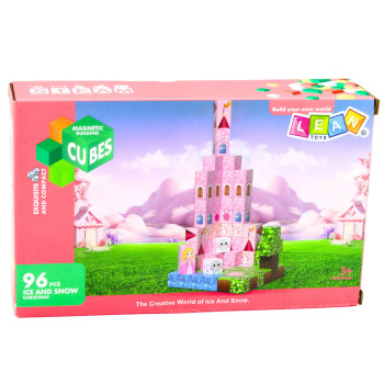 Klocki Magnetyczne Konstrukcyjne Piksele Sześciany Zamek Księżniczki 96 el.