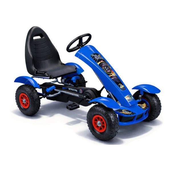Sportowy Gokart Na Pedały F618 Pomowane Koła Obciążenie 50kg Niebieski