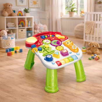 Chodzik Pchacz Hulajnoga Stolik Edukacyjny Panel Interaktywny 5w1 Kolorowy