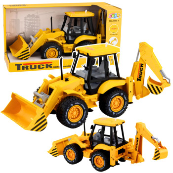 Koparka Budowlana Ładowarka Spychacz Napęd Światła Dźwięki Żółta